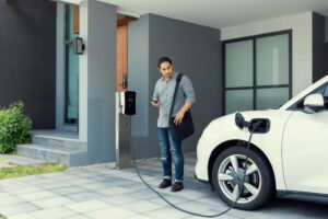 an EV charger at home